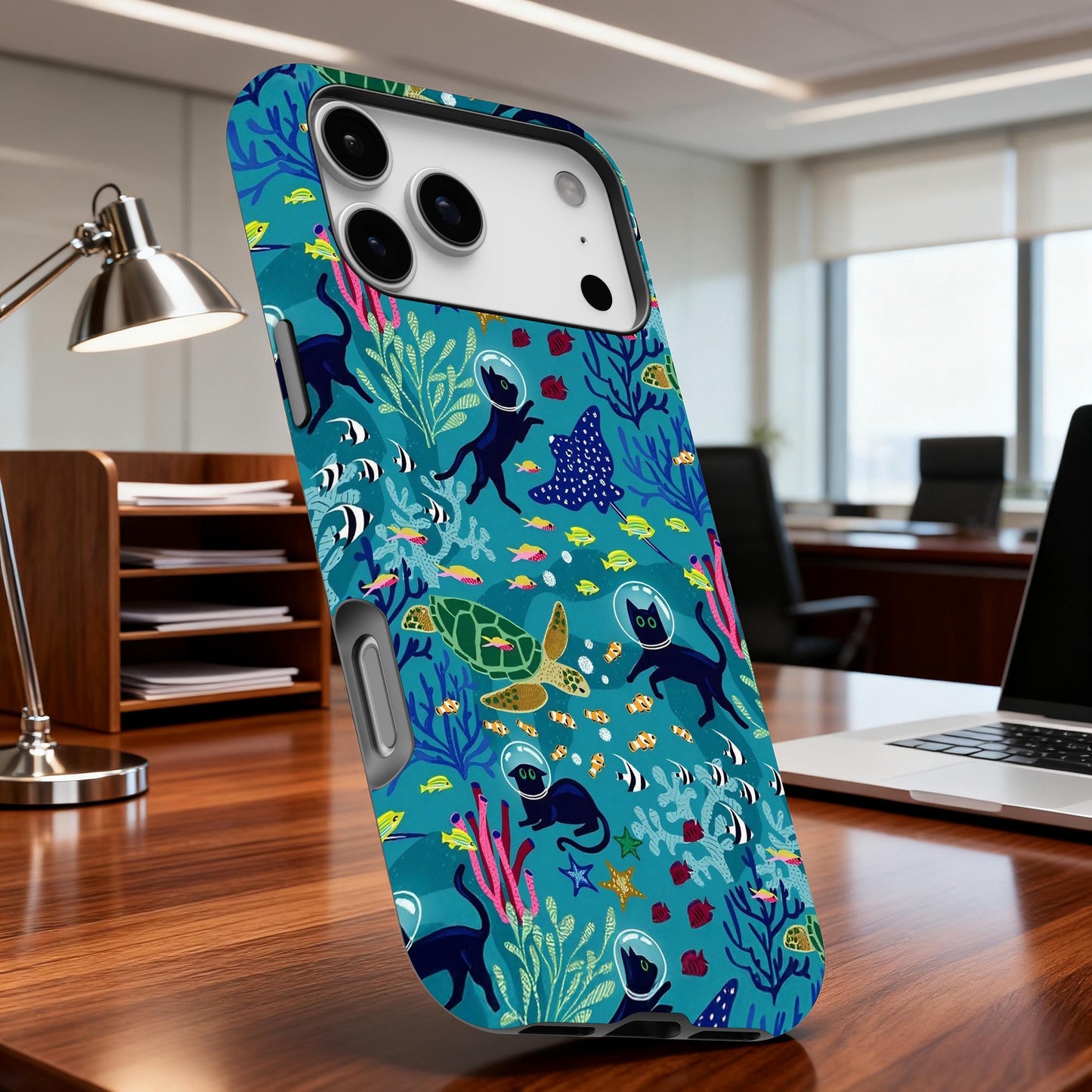 Diving Cat Ocean Phone Case