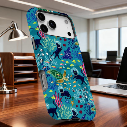 Diving Cat Ocean Phone Case