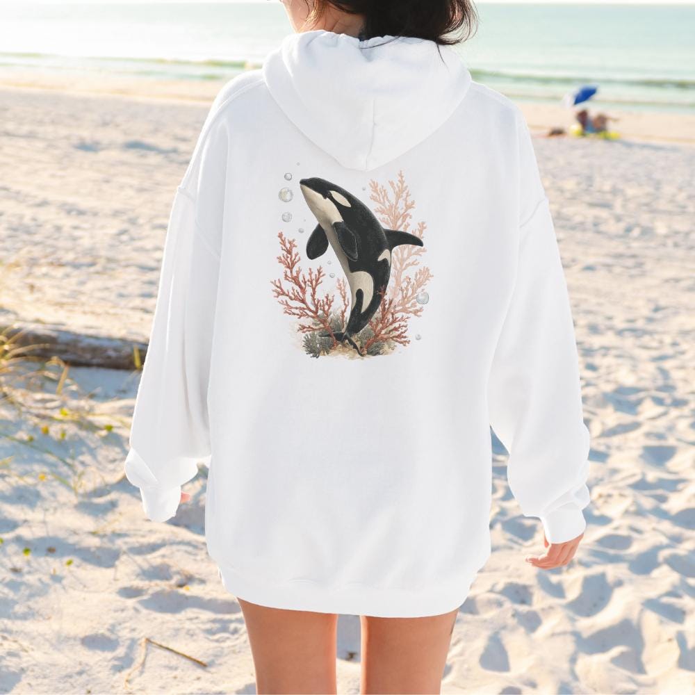 Orca Whale Ocean Graphic Hoodie