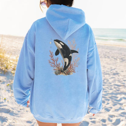 Orca Whale Ocean Graphic Hoodie