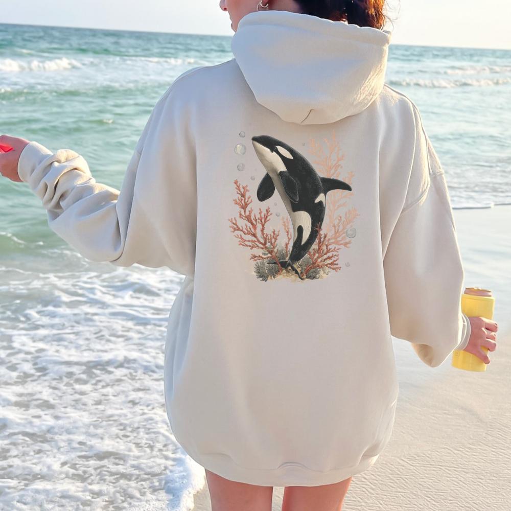 Orca Whale Ocean Graphic Hoodie