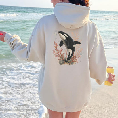 Orca Whale Ocean Graphic Hoodie