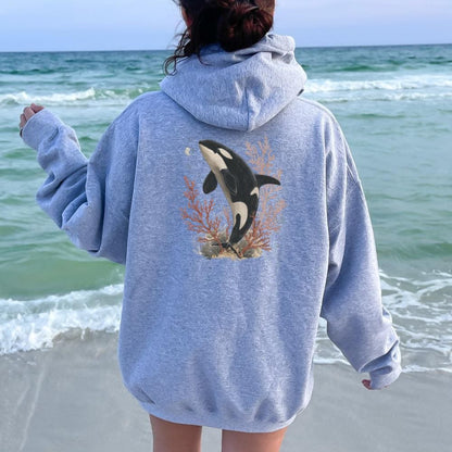 Orca Whale Ocean Graphic Hoodie