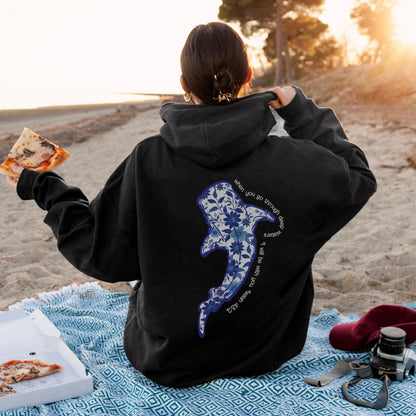 Vintage Whale Shark Floral Hoodie