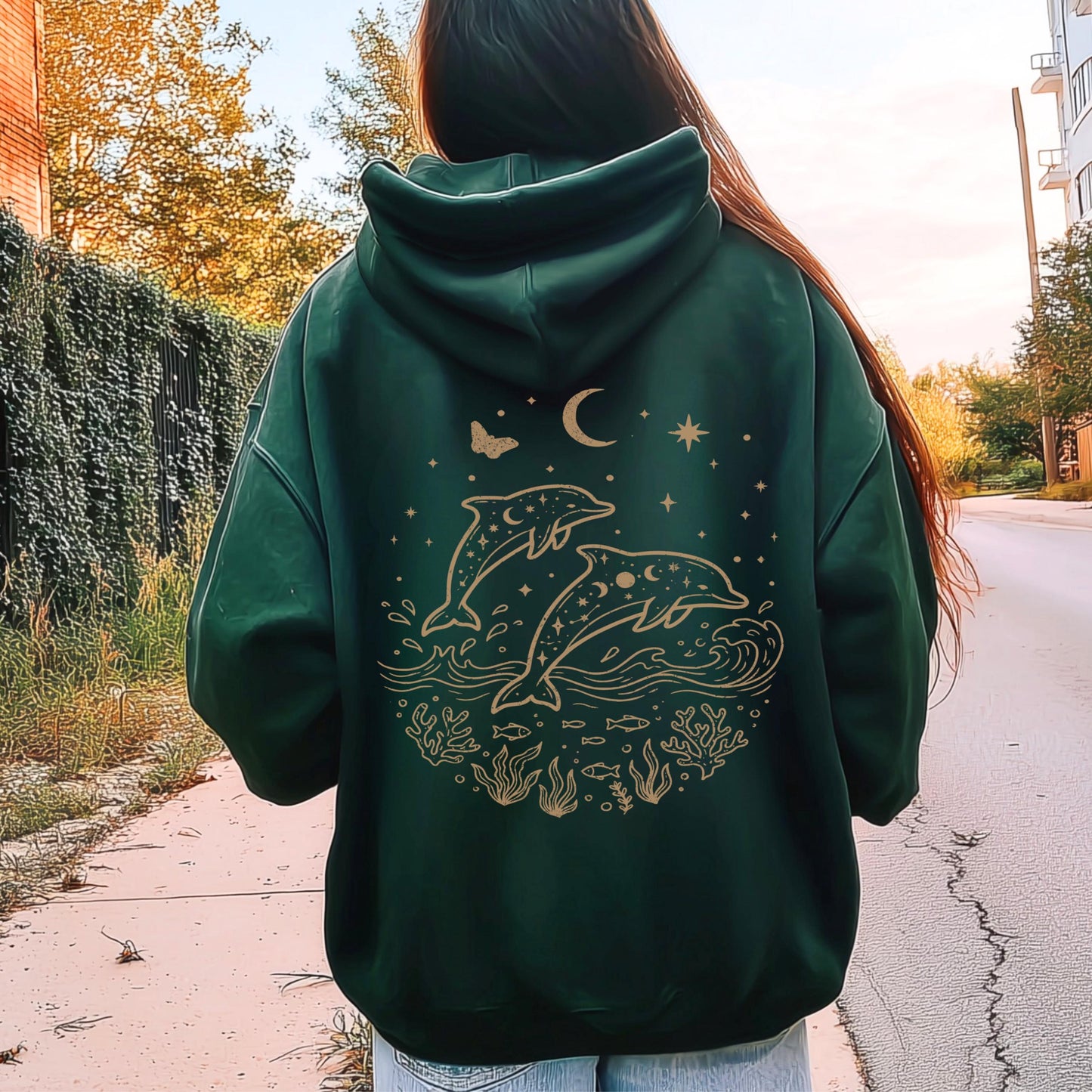 Celestial Dolphins Hoodie