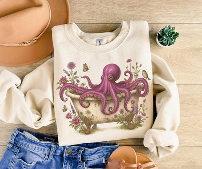 Octopus Floral Bathtub Sweatshirt