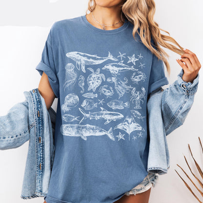 Sea Animals Doodle Shirt