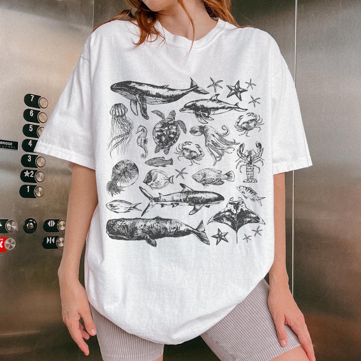 Sea Animals Doodle Shirt