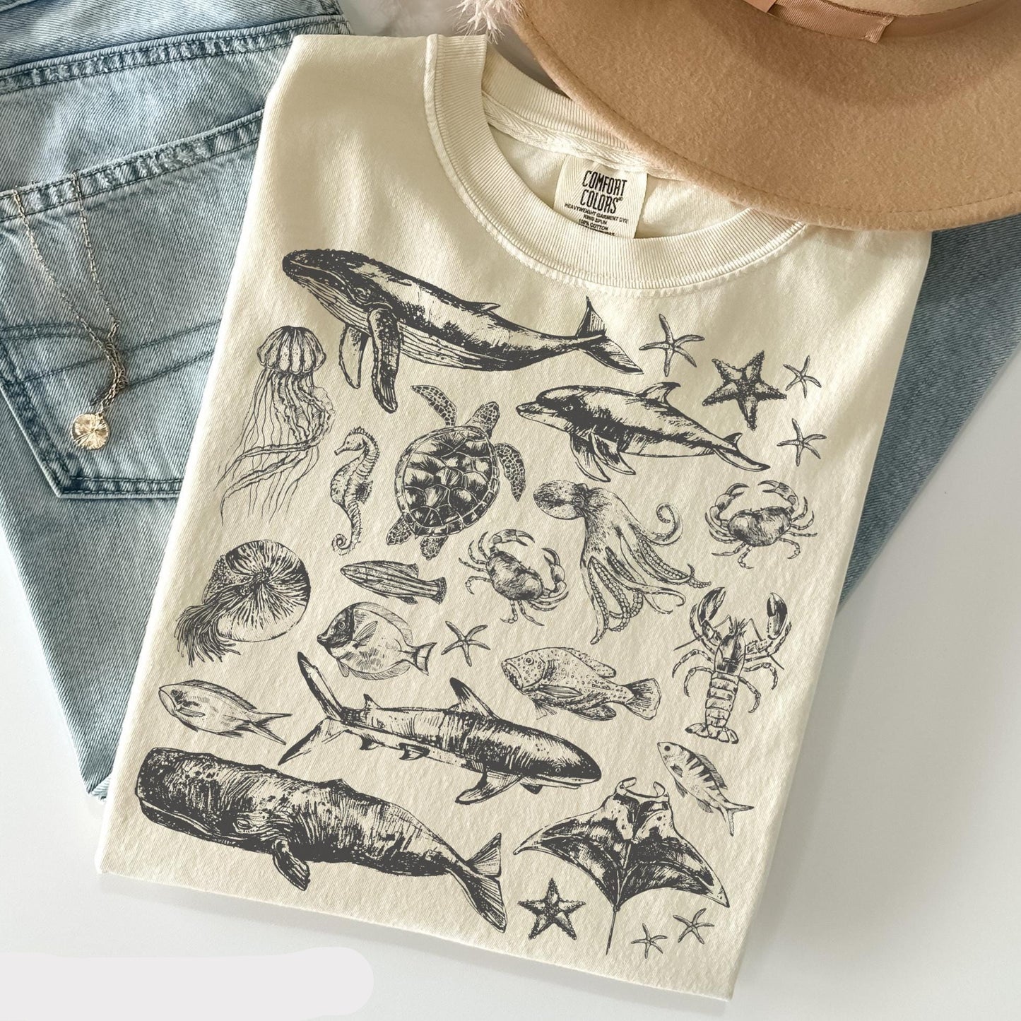 Sea Animals Doodle Shirt