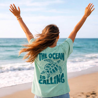 The Ocean Is Calling Turtle Tee