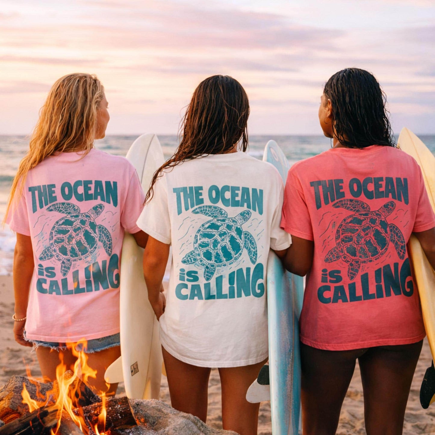 The Ocean Is Calling Turtle Tee