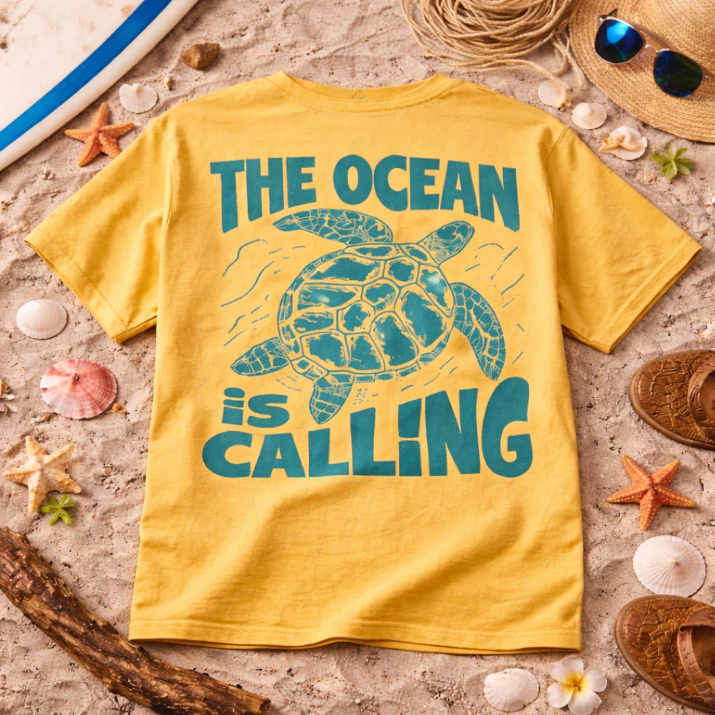 The Ocean Is Calling Turtle Tee