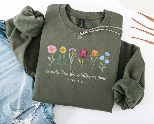 Consider How The Wildflowers Grow Sweater