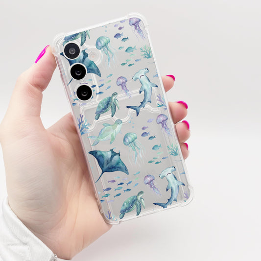 Blue Ocean Turtle Shark Case