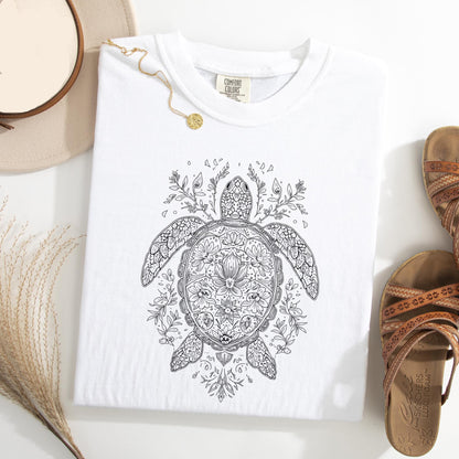 Floral Turtle T-Shirt