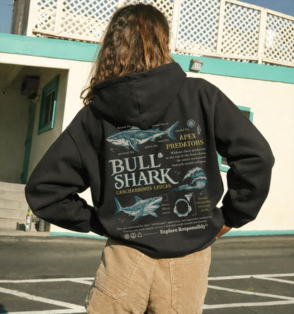 Vintage Look Bull Shark Anatomy Hoodie