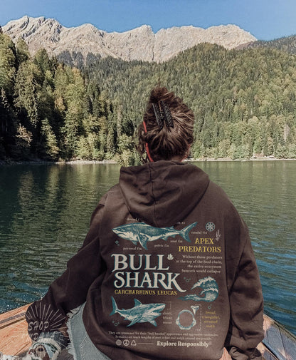Vintage Look Bull Shark Anatomy Hoodie