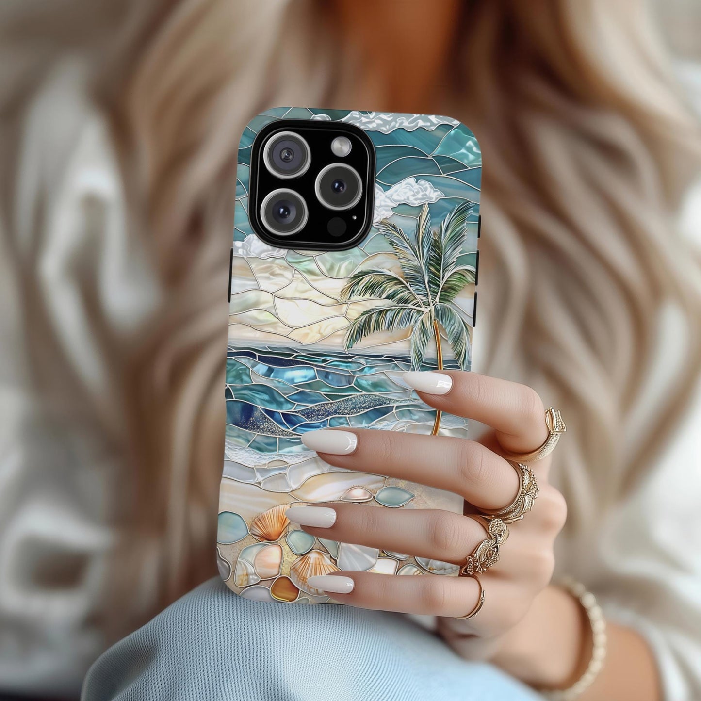 Stained Glass Ocean Waves Case