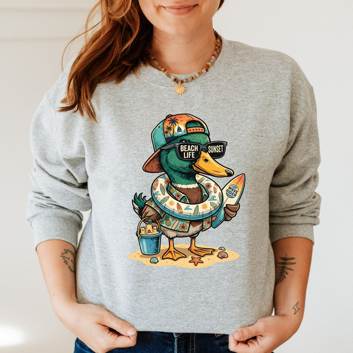Funny Beach Duck Sweatshirt