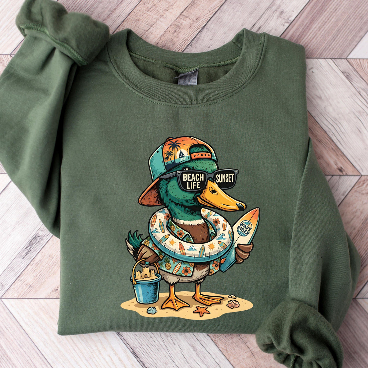 Funny Beach Duck Sweatshirt