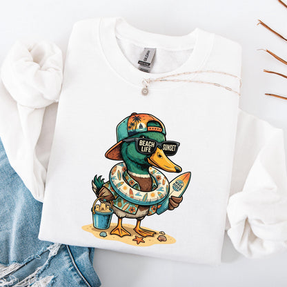Funny Beach Duck Sweatshirt