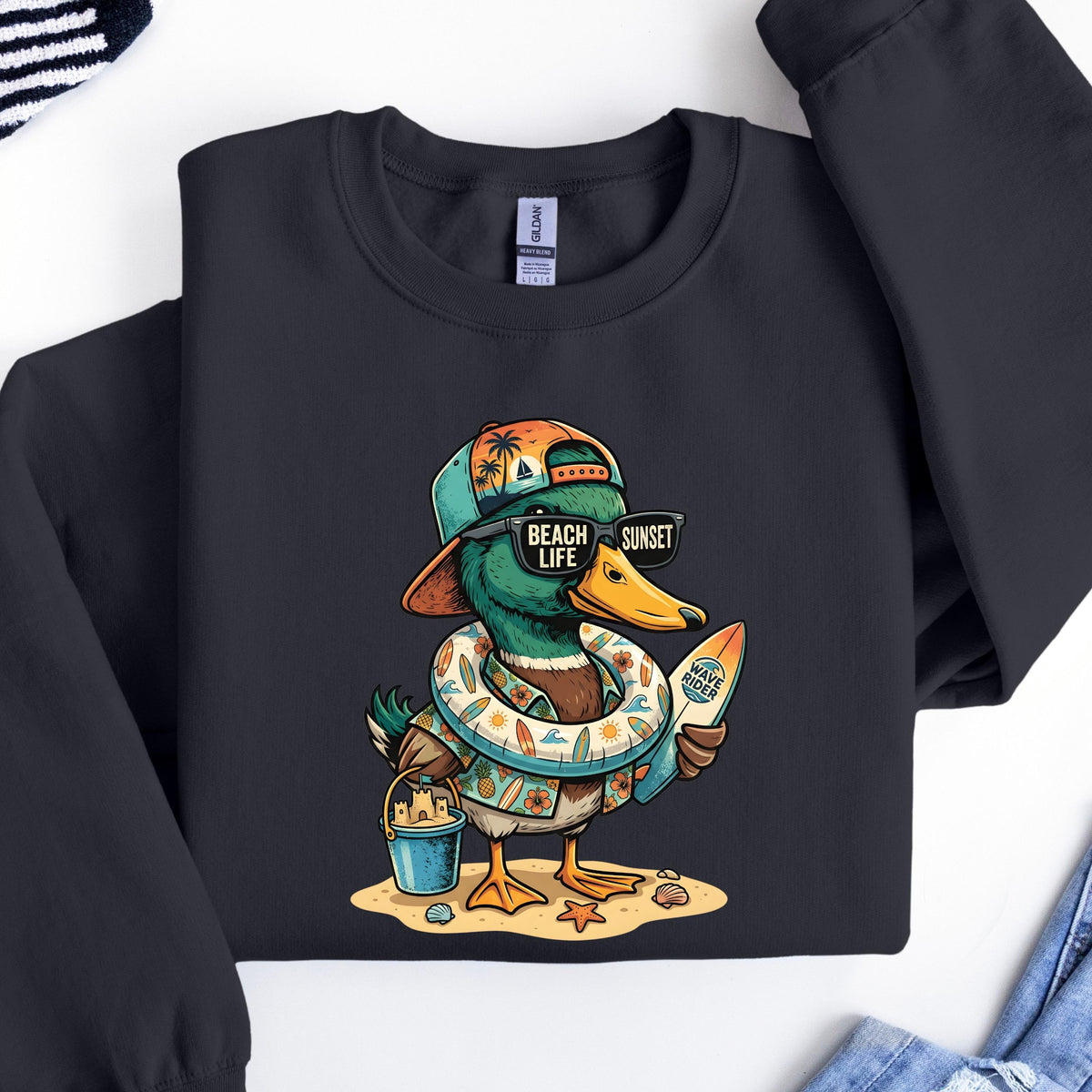 Funny Beach Duck Sweatshirt