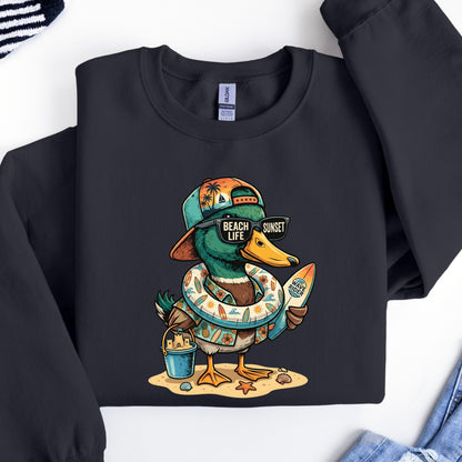 Funny Beach Duck Sweatshirt