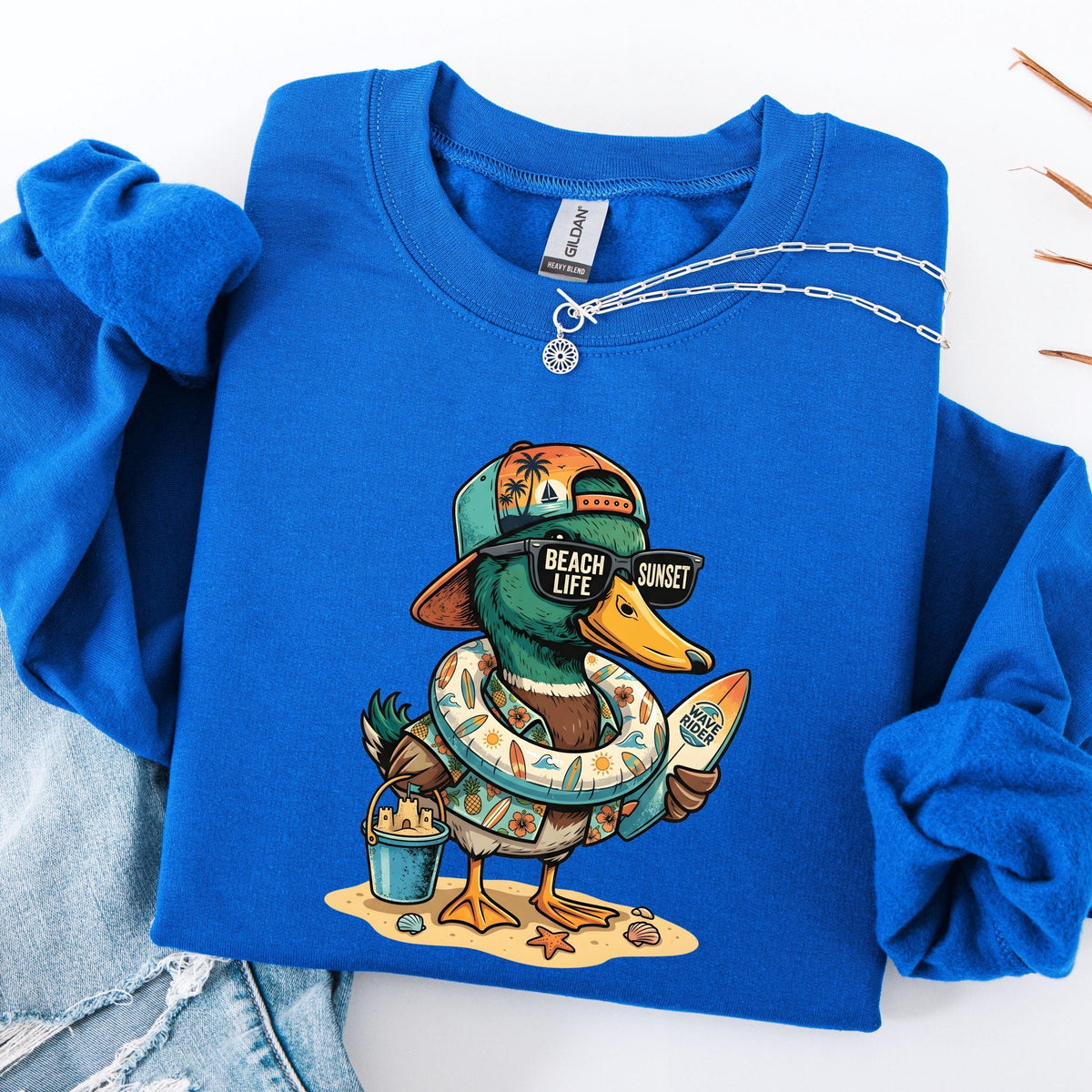 Funny Beach Duck Sweatshirt