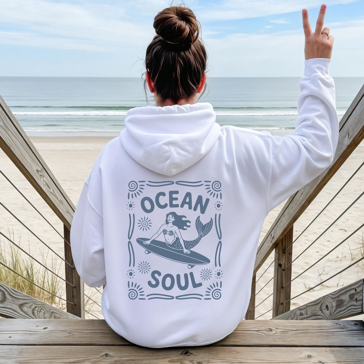 Ocean Soul Mermaid Surfing Hoodie