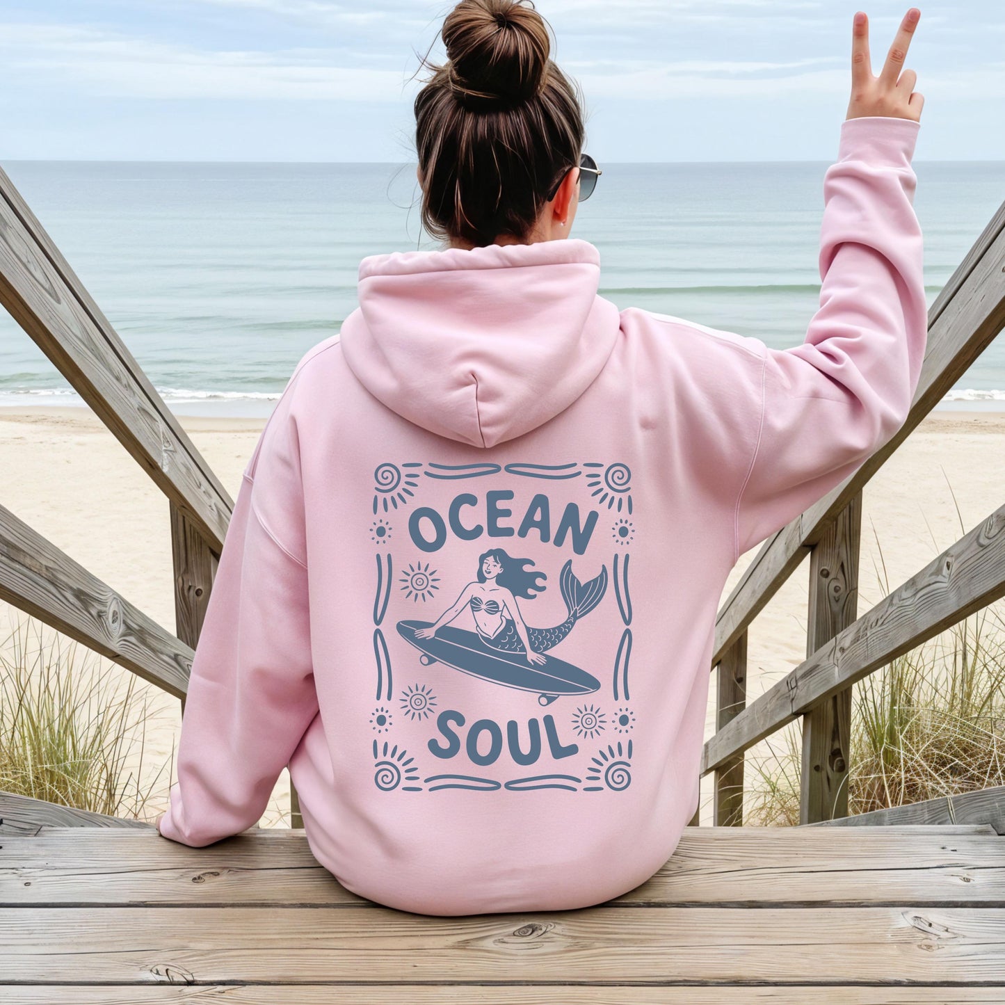 Ocean Soul Mermaid Surfing Hoodie