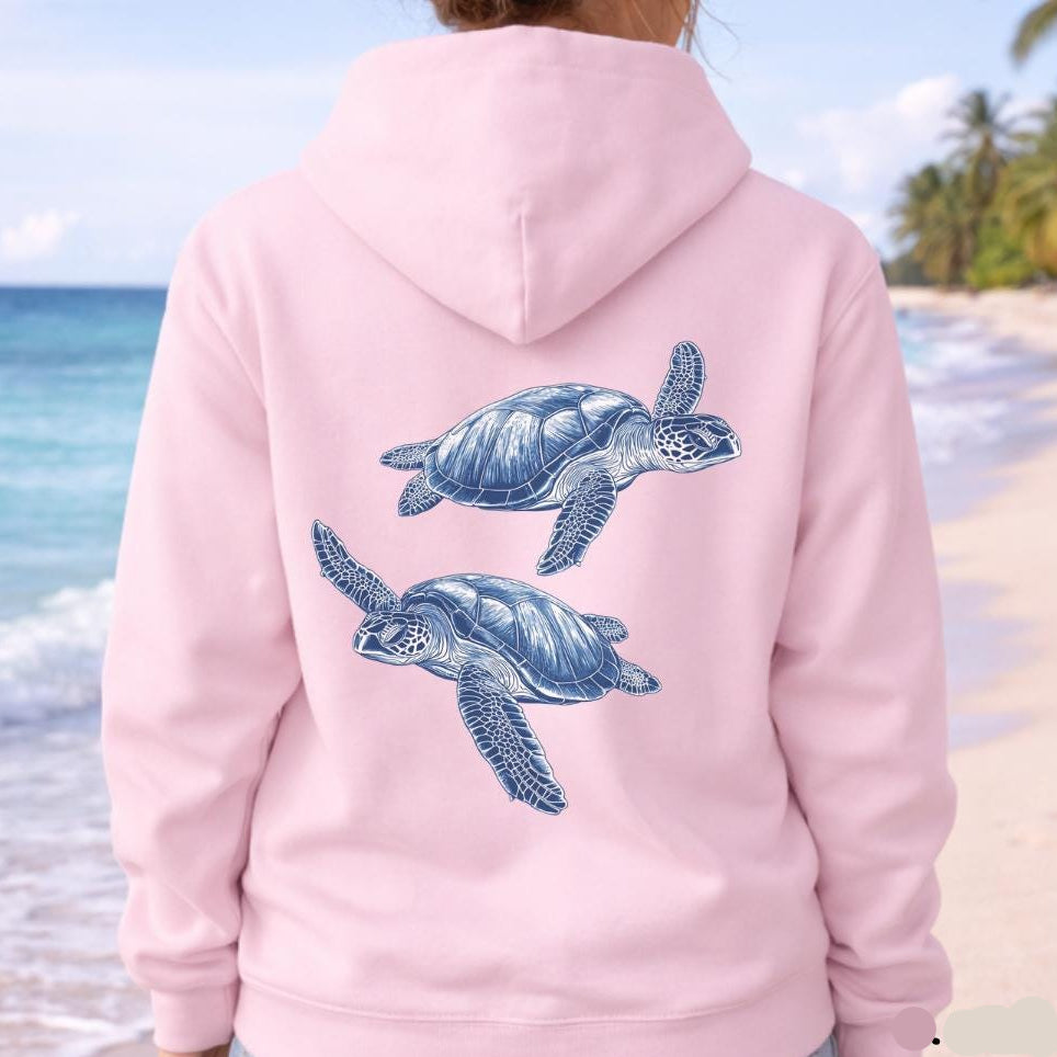 Sea Turtle Back Print Hoodie V1