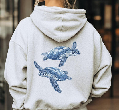 Sea Turtle Back Print Hoodie V1