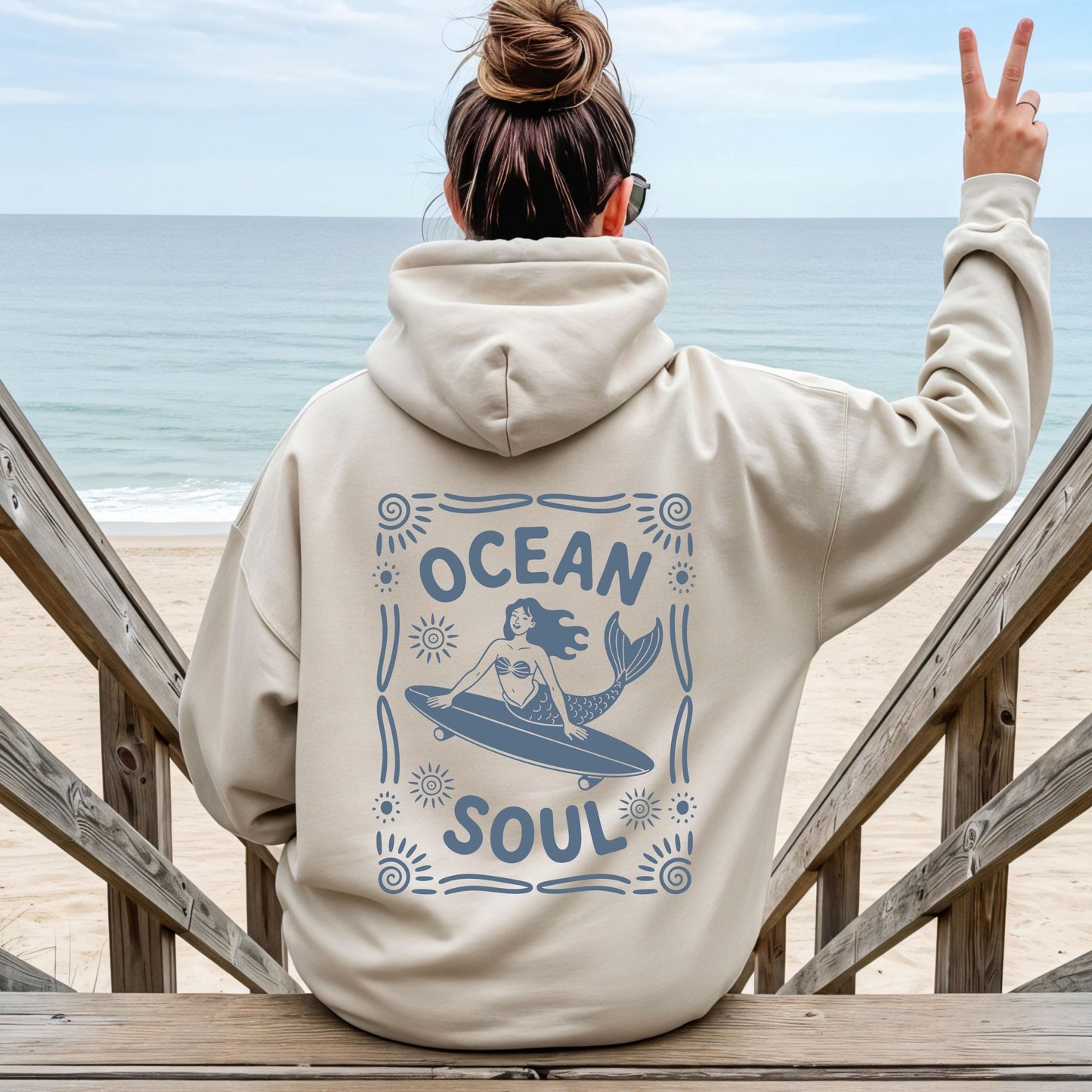 Ocean Soul Mermaid Surfing Hoodie