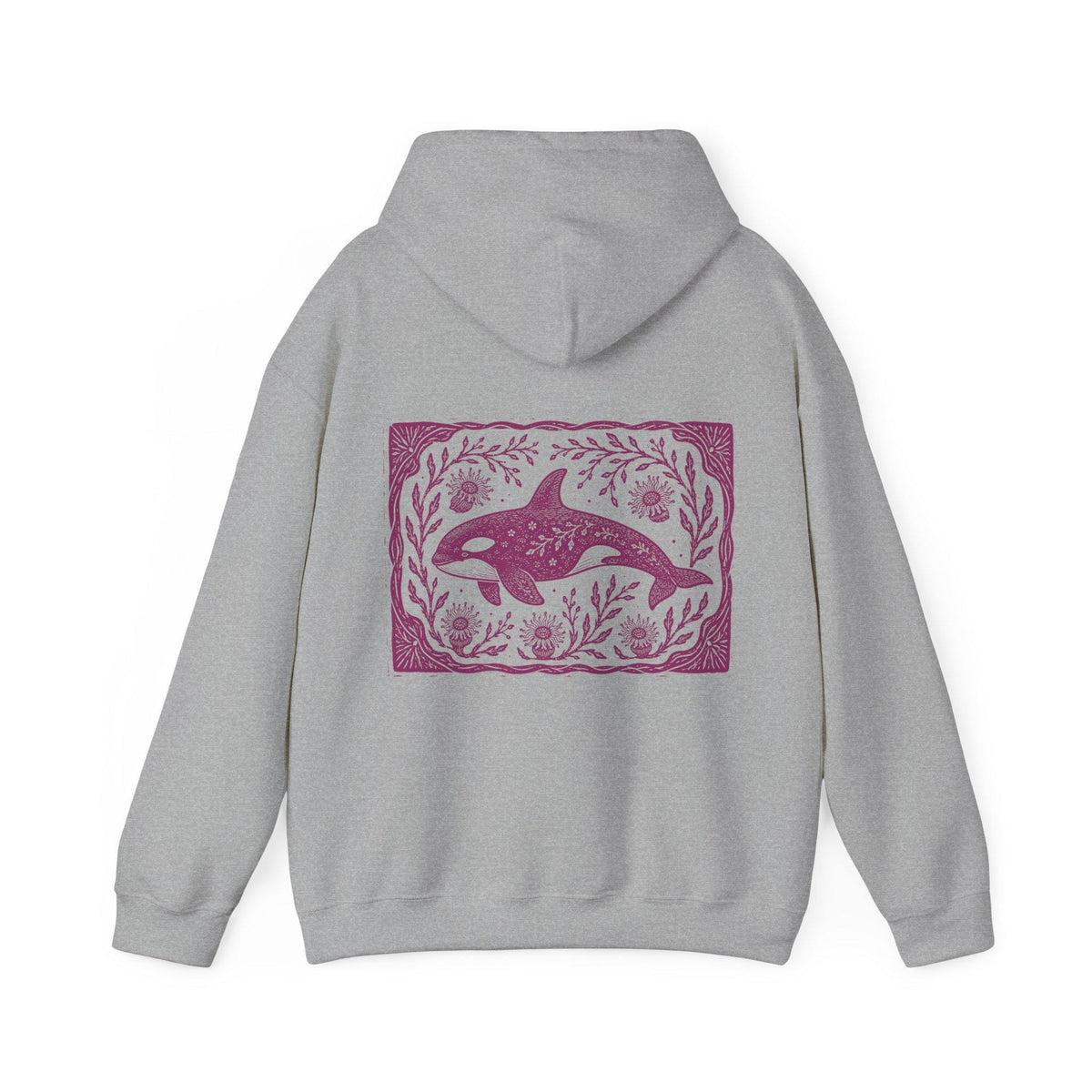 Orca Linocut Style Hoodie
