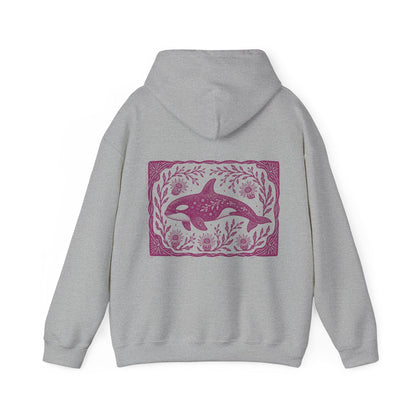 Orca Linocut Style Hoodie