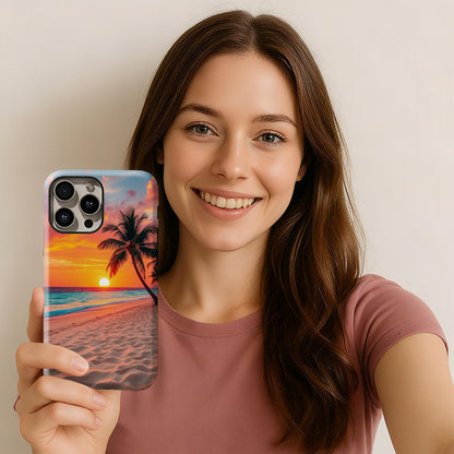 Beach Sunset Print Phone Case
