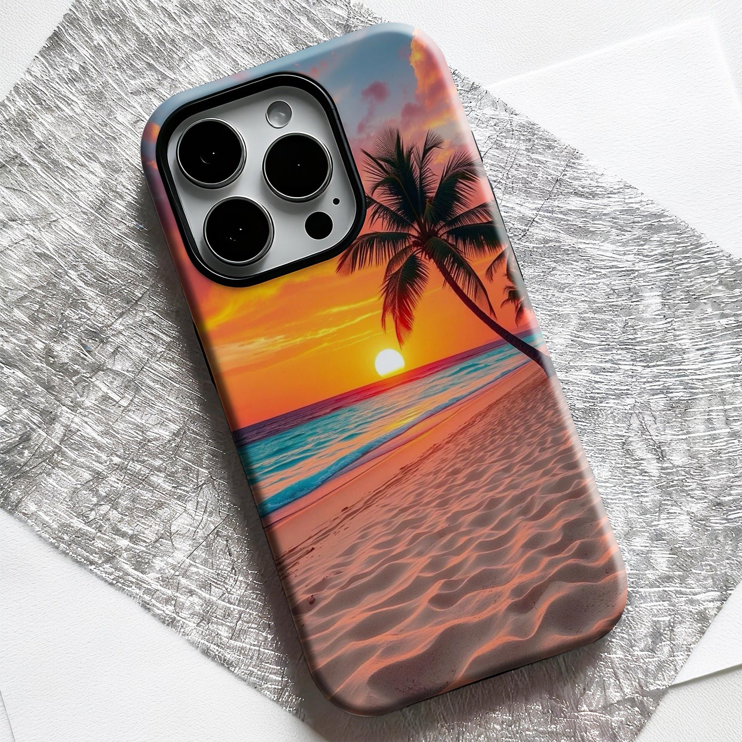 Beach Sunset Print Phone Case
