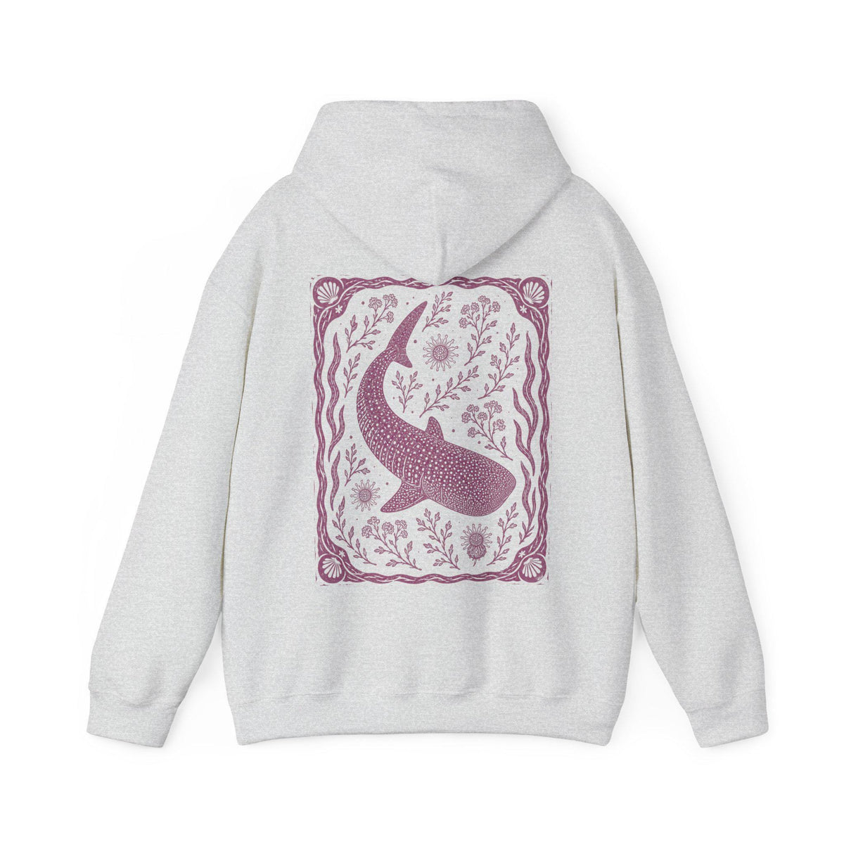 Whale Shark Linocut Style Hoodie