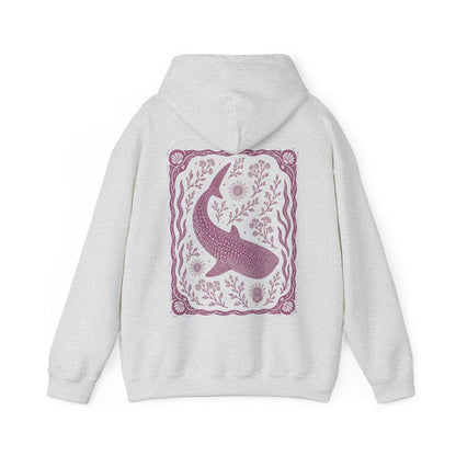 Whale Shark Linocut Style Hoodie