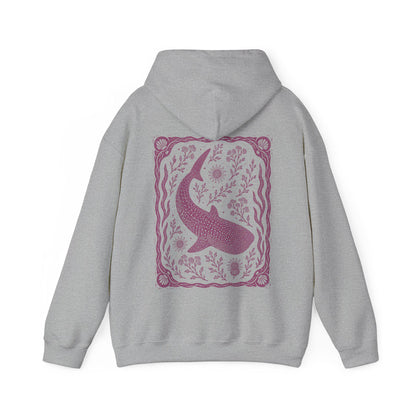 Whale Shark Linocut Style Hoodie