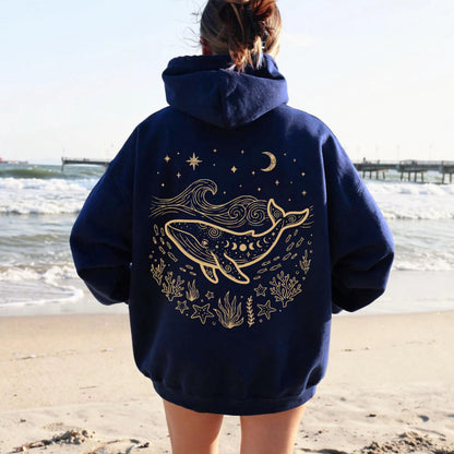 Celestial Blue Whale Hoodie