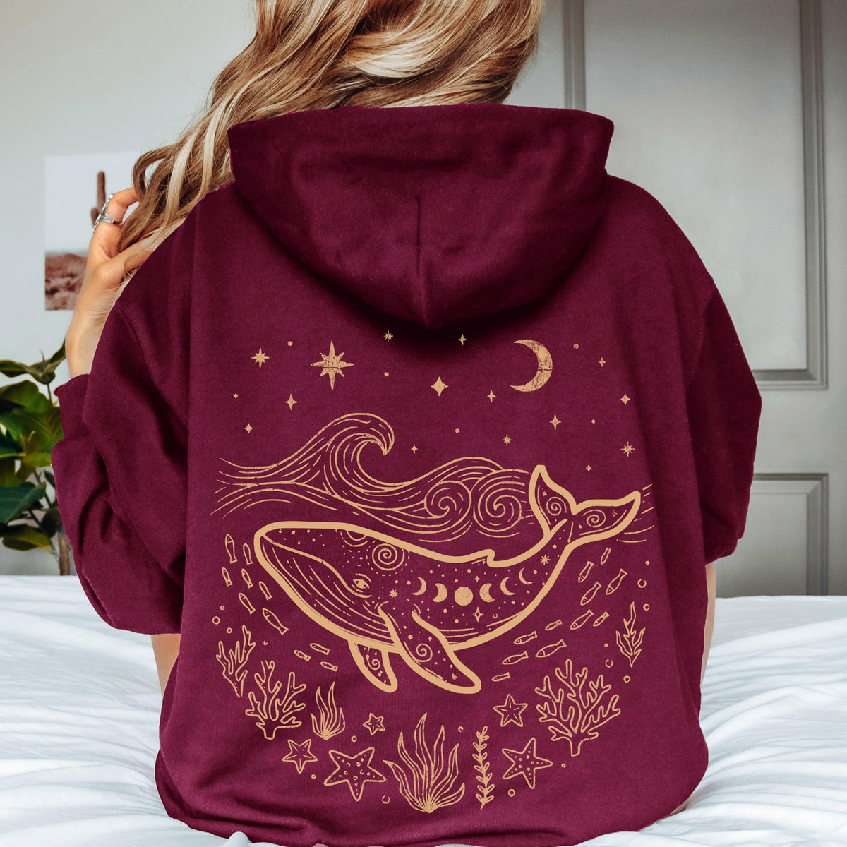 Celestial Blue Whale Hoodie