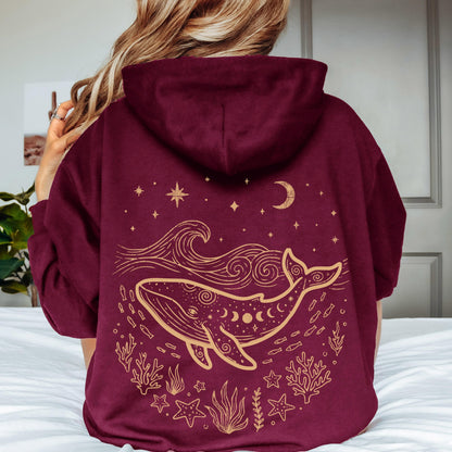 Celestial Blue Whale Hoodie