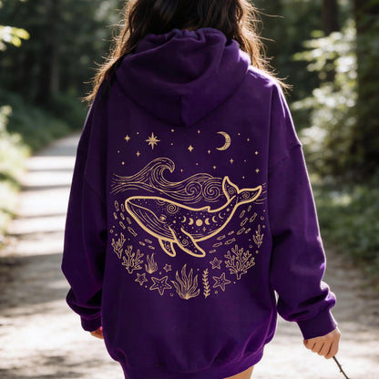 Celestial Blue Whale Hoodie