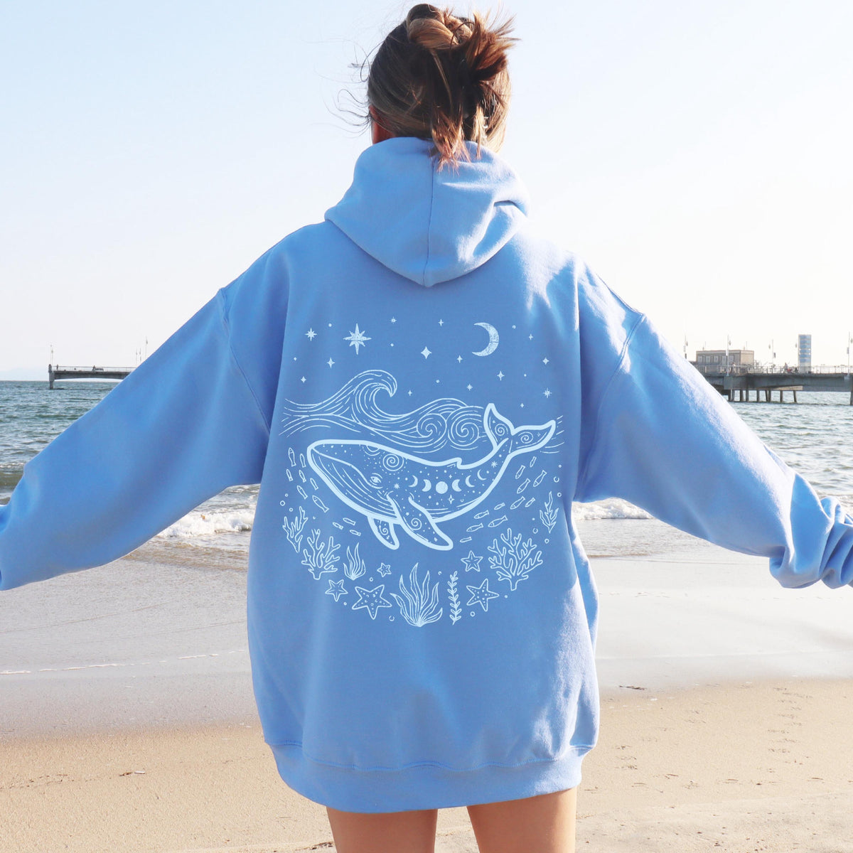 Celestial Blue Whale Hoodie