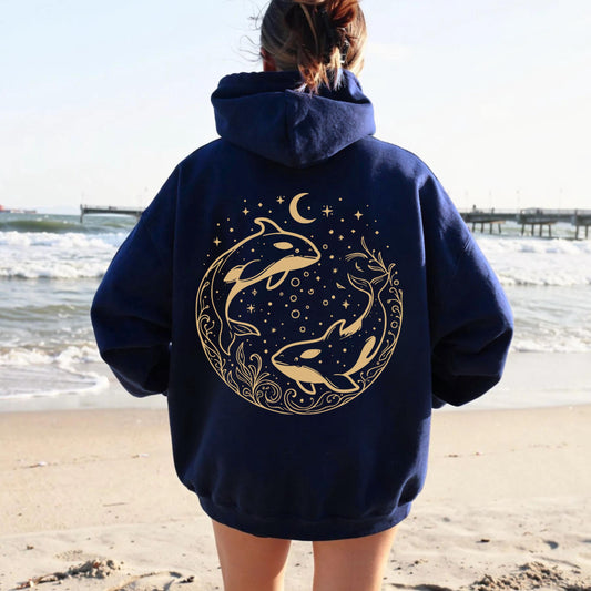 Orcas Night Swimming Hoodie