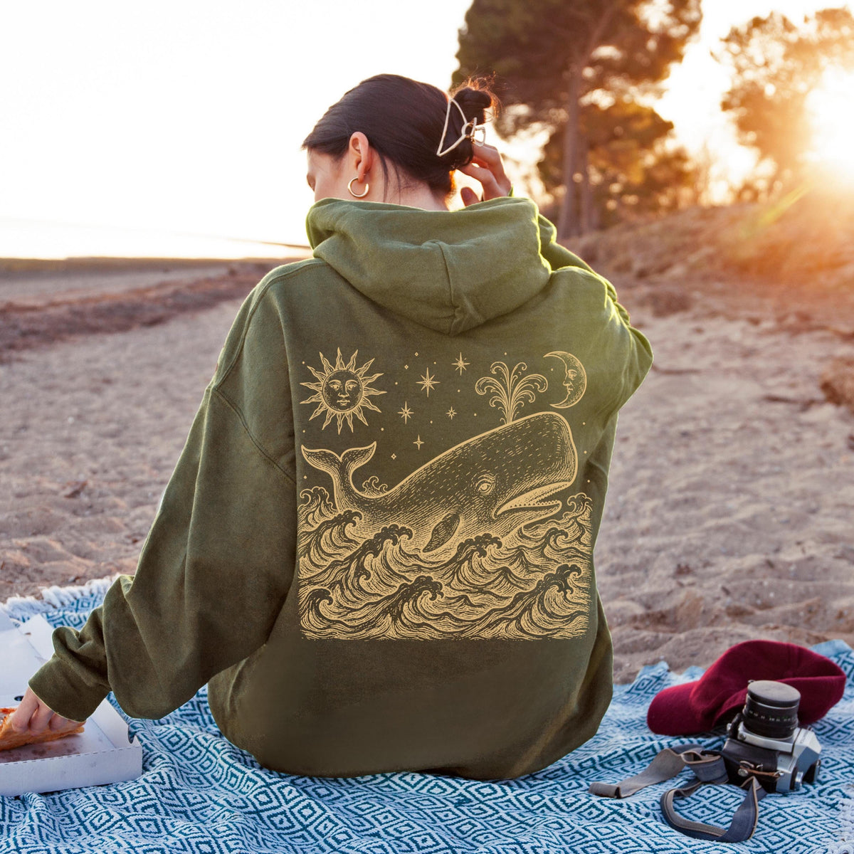 Whale At Sea Hoodie