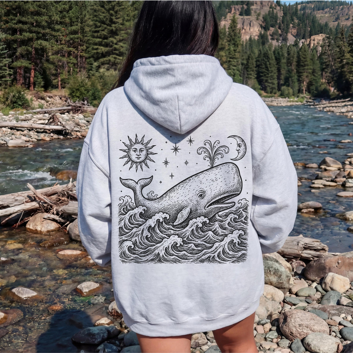 Whale At Sea Hoodie
